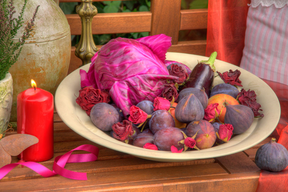 Violette Herbst-Deko Violette Herbstdeko